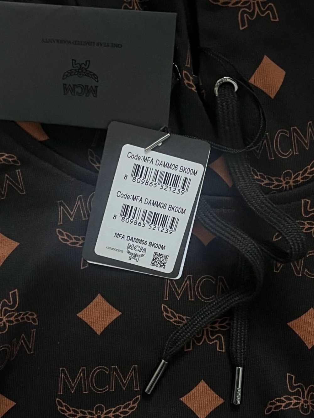 MCM men’s  Black & Brown Logo Hoodie Jacket - Picture 2 of 7